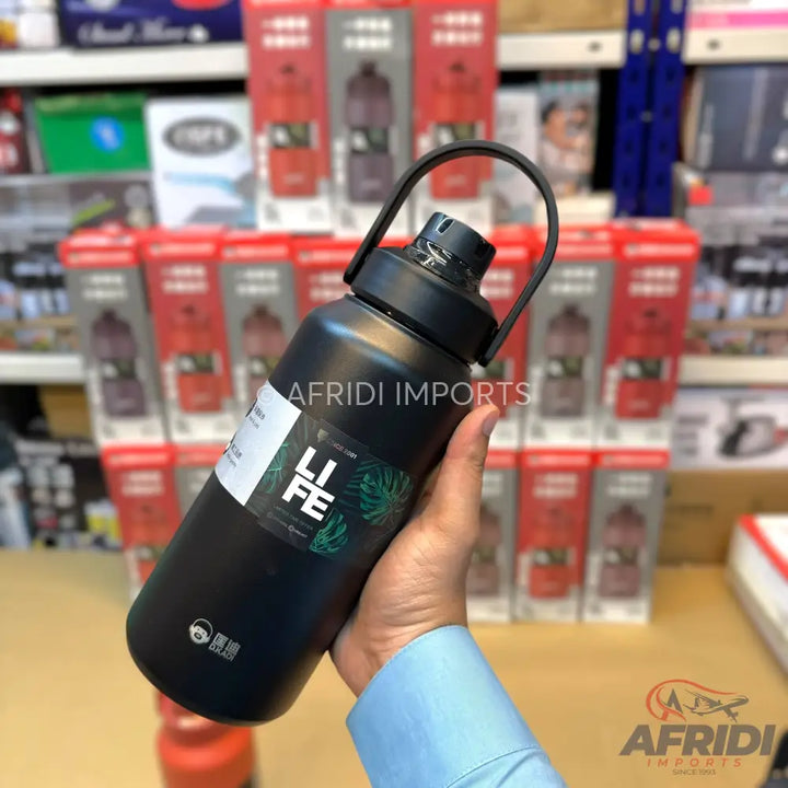 Lot Imported D.Kadi 1300ml Thermal Hot & Cool Vacuum Bottle Black