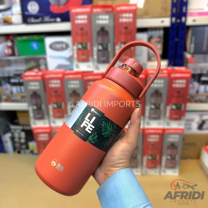 Lot Imported D.Kadi 1300ml Thermal Hot & Cool Vacuum Bottle Brown