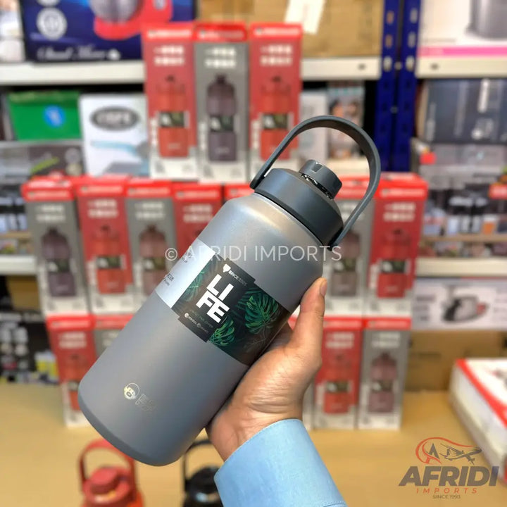 Lot Imported D.Kadi 1300ml Thermal Hot & Cool Vacuum Bottle Gray
