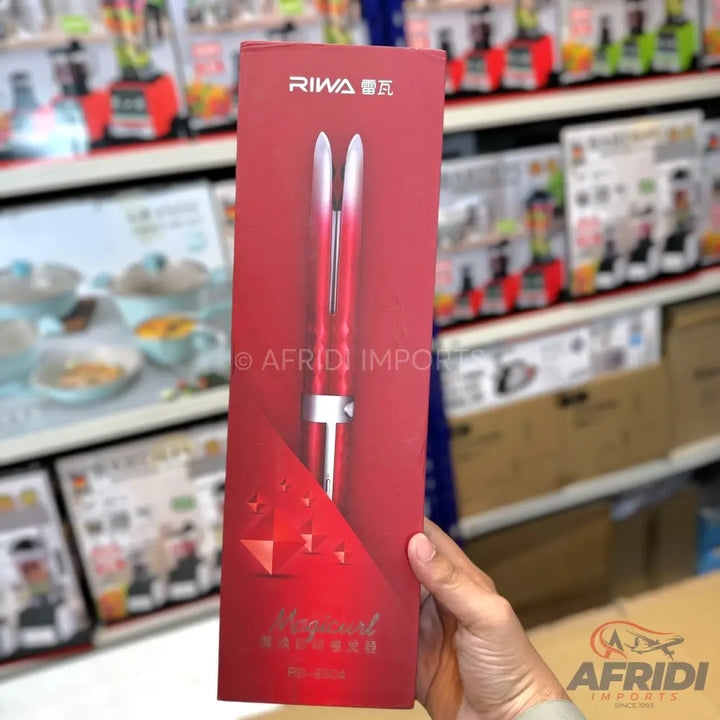 Red hair straightener in a box.