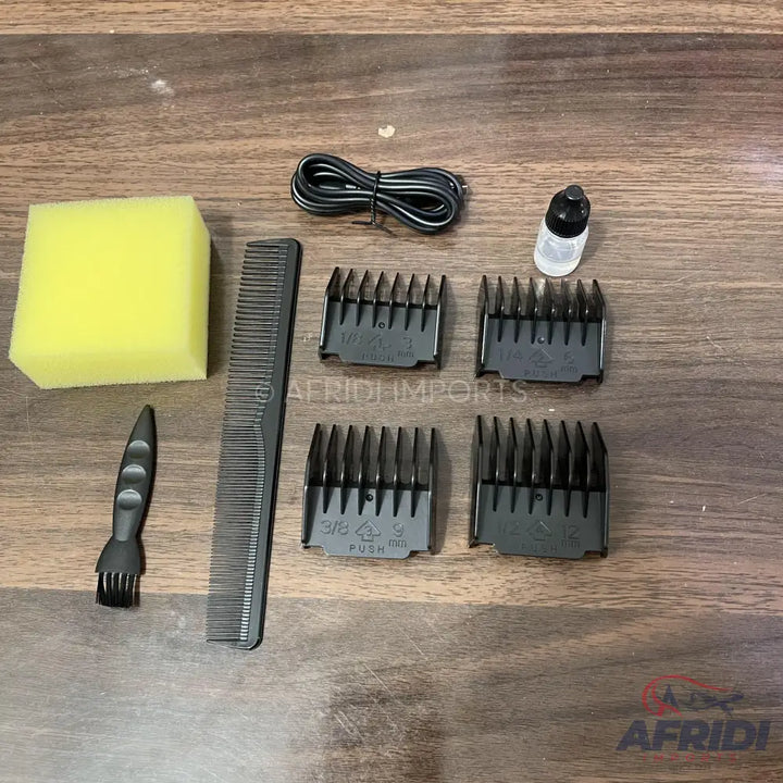 Hair clipper accessories and grooming kit.