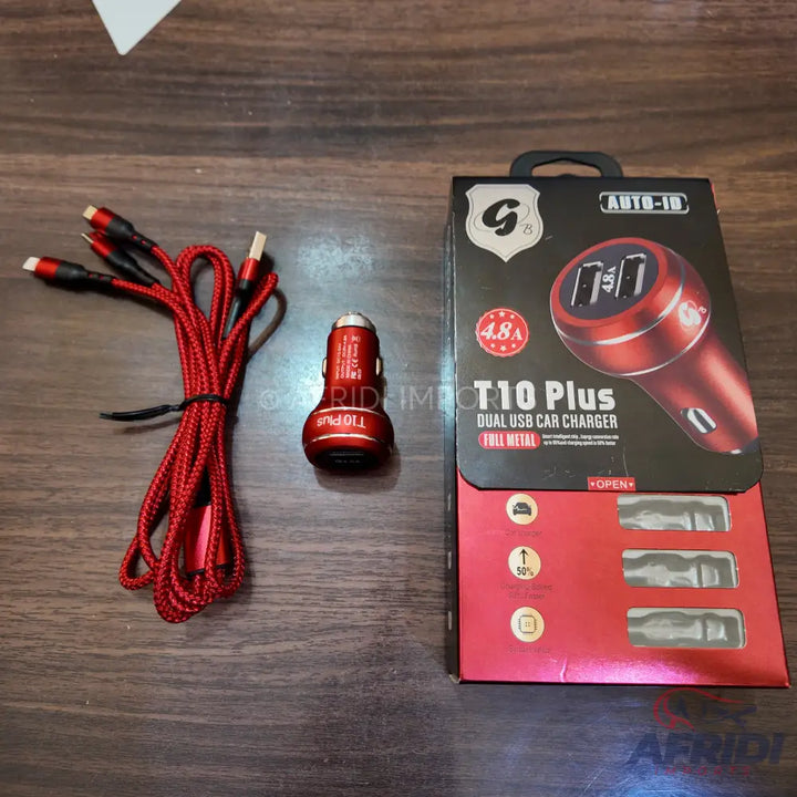 Lot Imported T10 Plus Full metal Dual USB car Charger