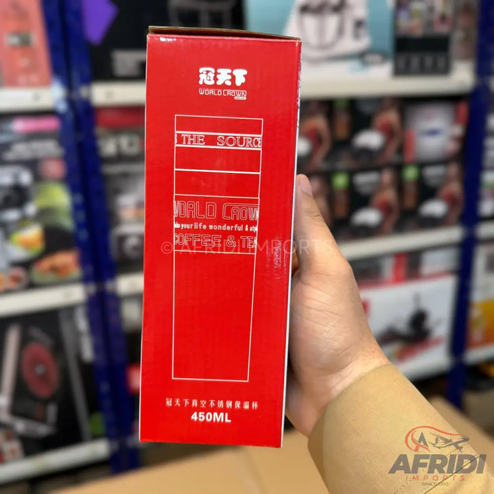 Red rectangular packaging for a 450ml product.