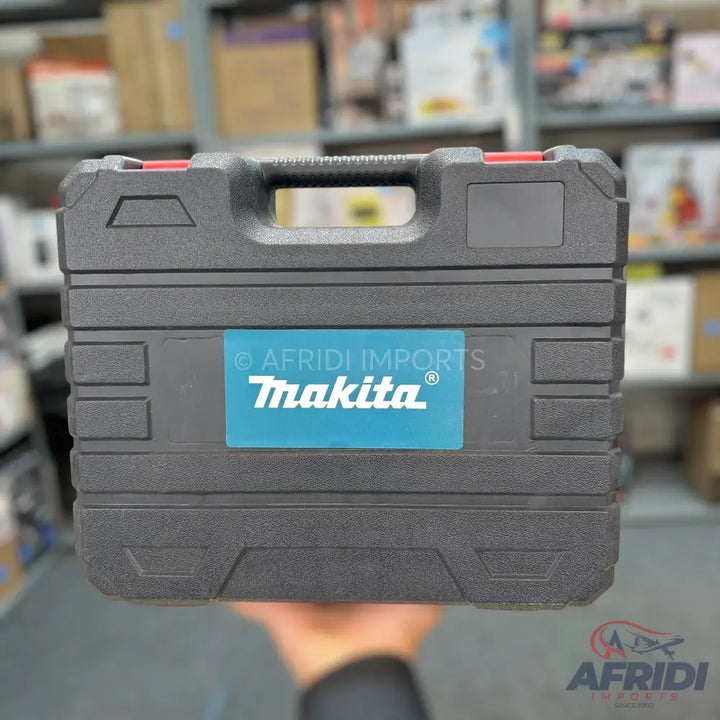 Black tool case with a blue Makita logo.