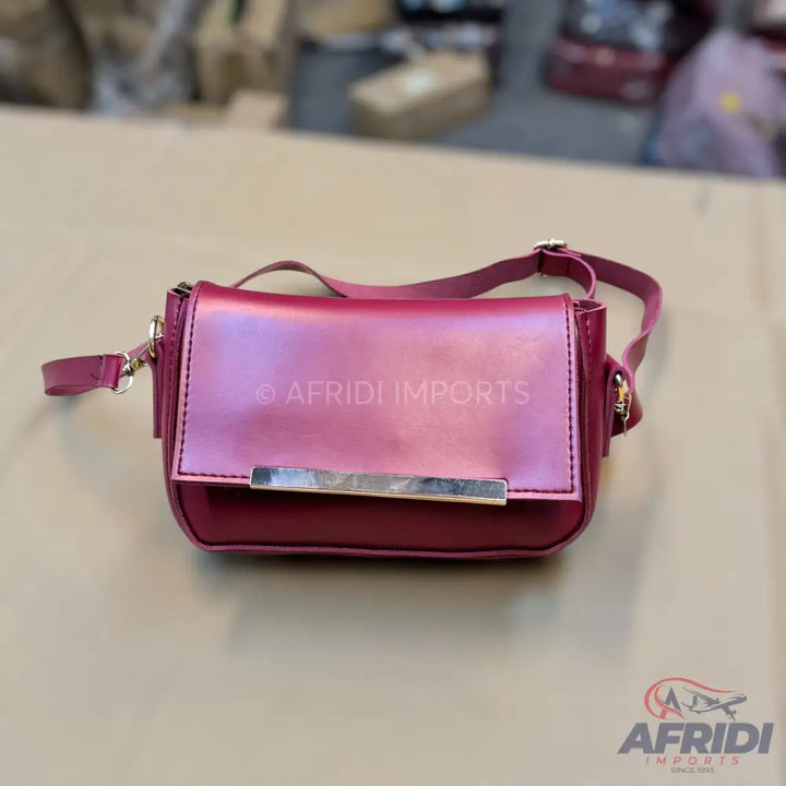 Maroon Leather Crossbody Bag