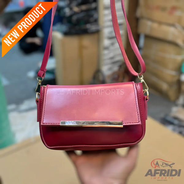 Maroon Leather Crossbody Bag