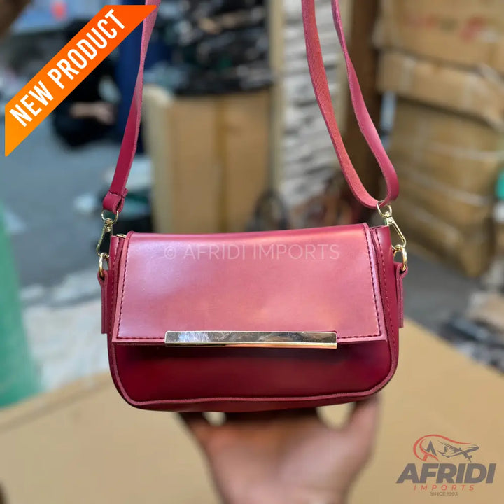 Maroon Leather Crossbody Bag
