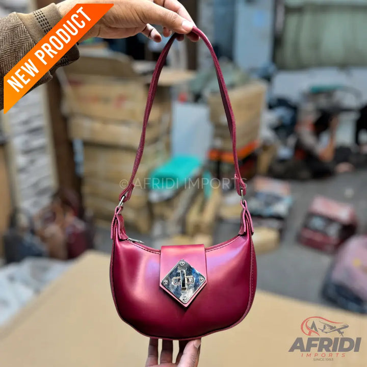 Maroon Leather Handbag