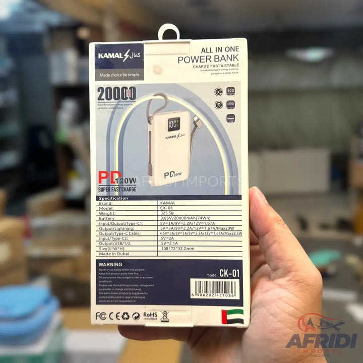 PD 120W 20,000mAH Powerbank CK-01