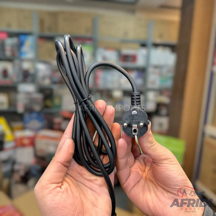 Black power cable with a Type M plug.