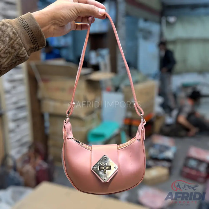 Pink Leather Handbag