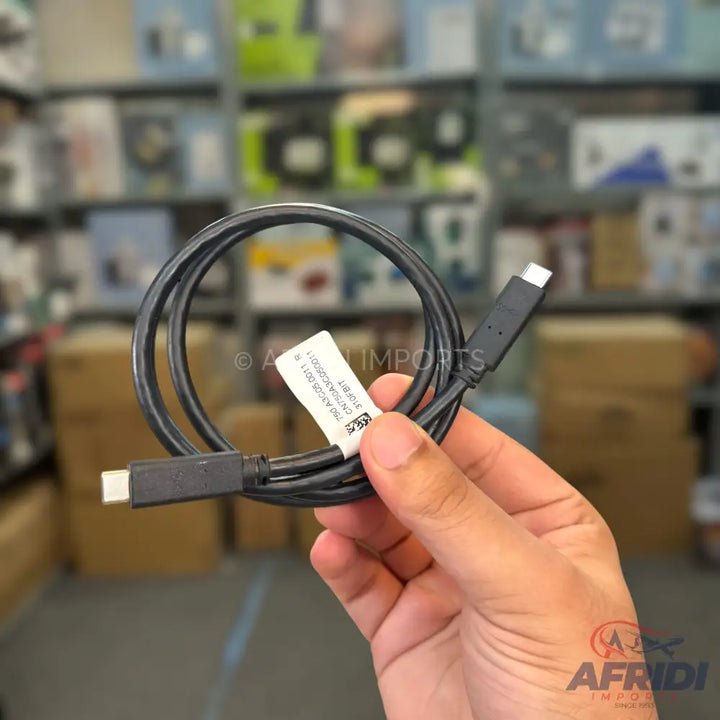 A black USB-C to USB-C cable.
