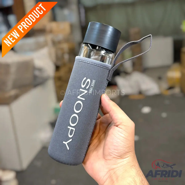 Snoopy - 450ml Glass Bottle - Black (EF19-B)