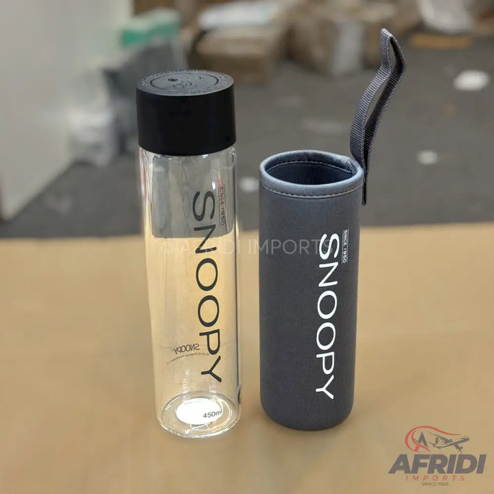 Snoopy - 450ml Glass Bottle - Black (EF19-B)