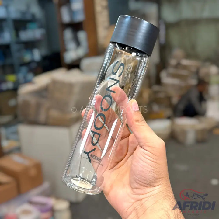 Snoopy - 450ml Glass Bottle - Black (EF19-B)