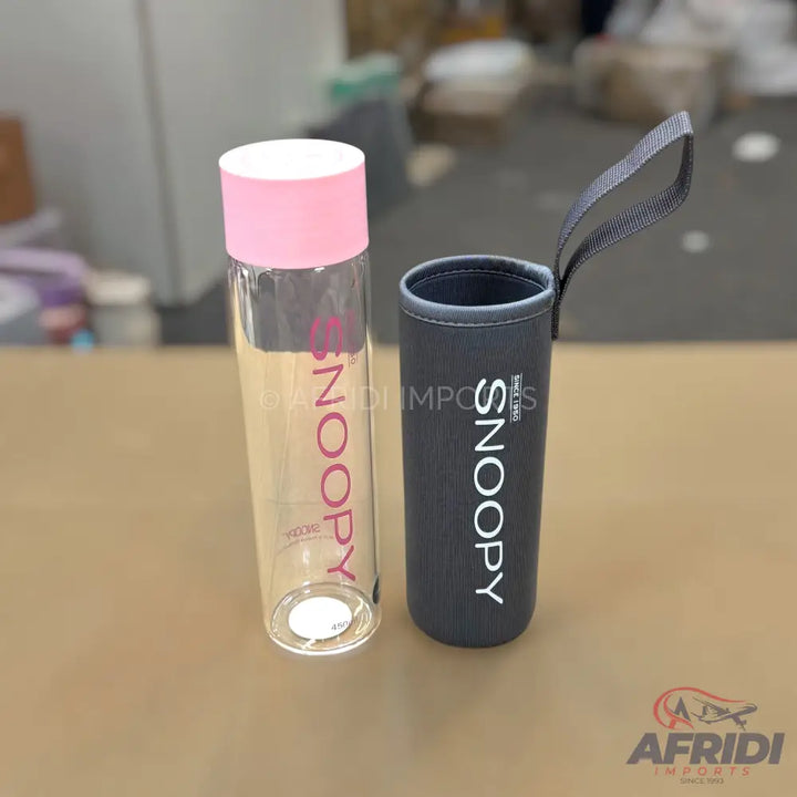 Snoopy - 450ml Glass Bottle - Pink (EF19-C)