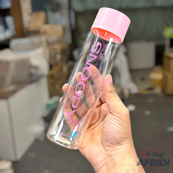 Snoopy - 450ml Glass Bottle - Pink (EF19-C)