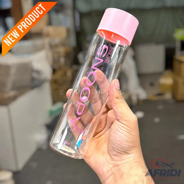 Snoopy - 450ml Glass Bottle - Pink (EF19-C)
