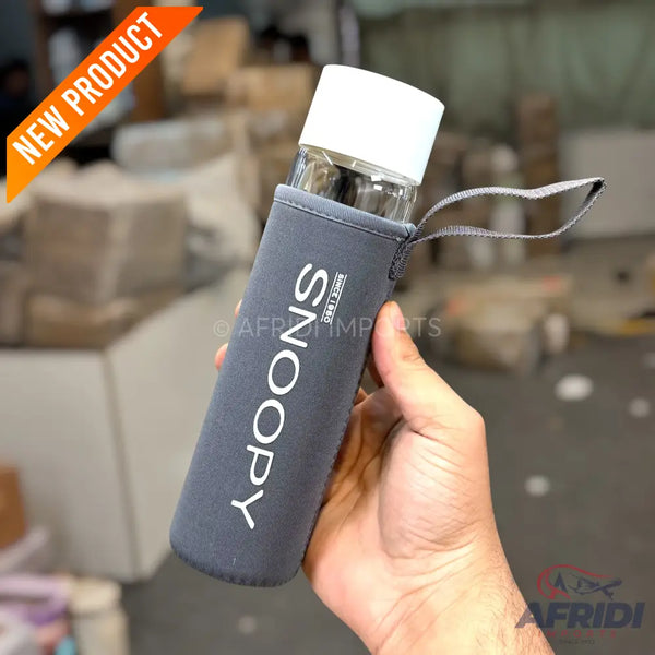 Snoopy - 450ml Glass Bottle - White (EF19-A)