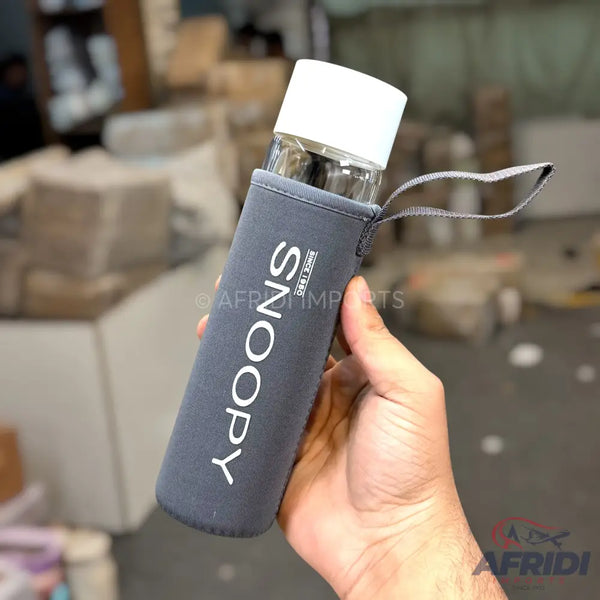 Snoopy - 450ml Glass Bottle - White (EF19-A)