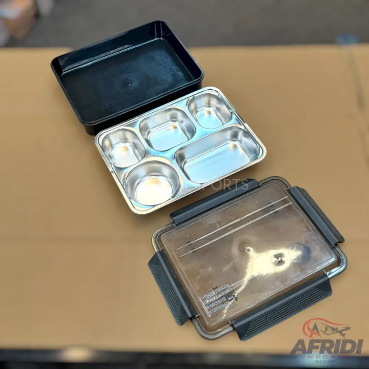 Stainless Steel Lunch Box with Utensils - Black(PF55-B)