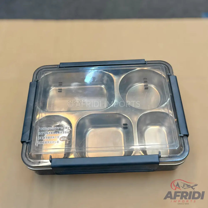 Stainless Steel Lunch Box with Utensils - Black(PF55-B)