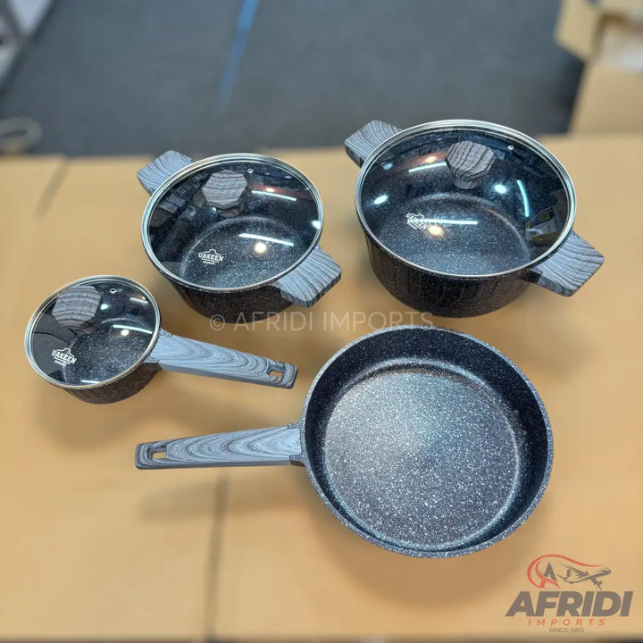 Uakeen 7 Piece Dis Cast Granite Cookware Set German Lot