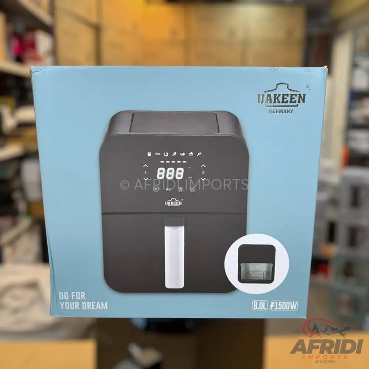 A Dakeen Germany 8.0L 1500W digital air fryer.