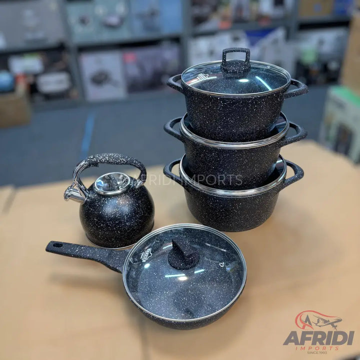 Uakeen 9 Piece Granite Cookware Set German Lot