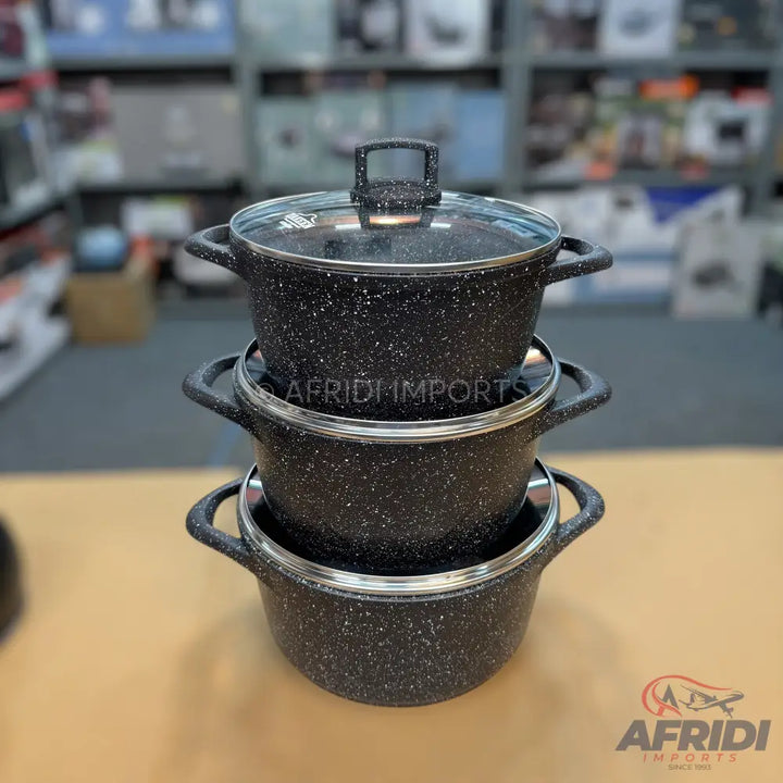 Uakeen 9 Piece Granite Cookware Set German Lot