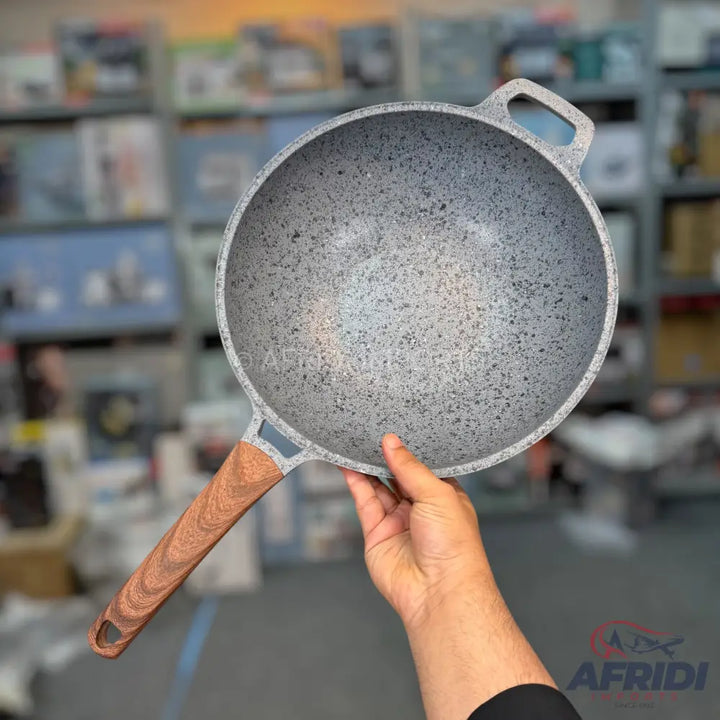 Uoiiy 32CM Fry Pan with Glass Lid