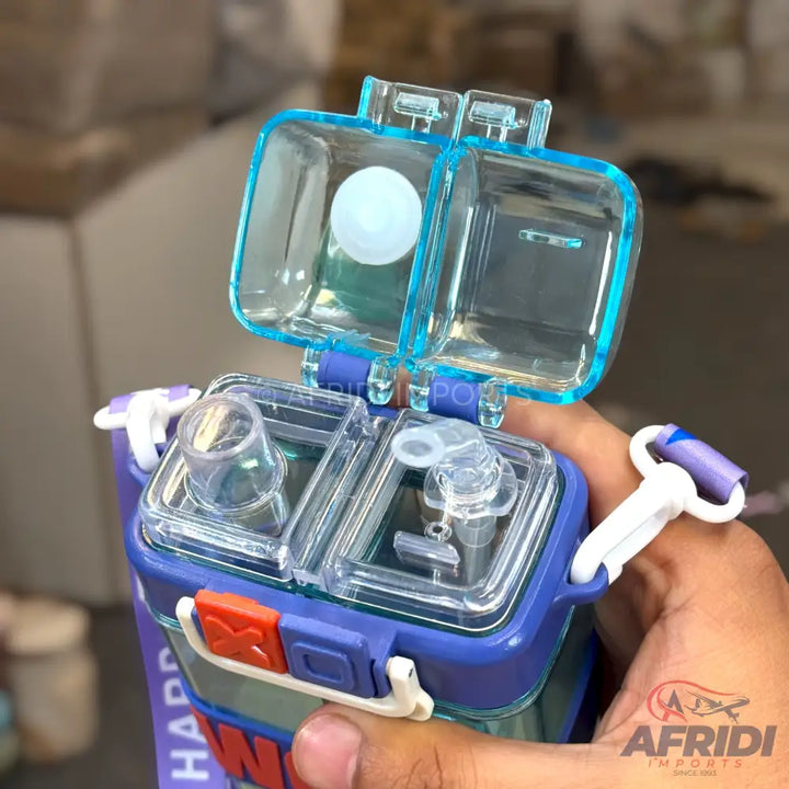 Work Hard - Dual Compartment Water Bottle - Blue(YF4-B)