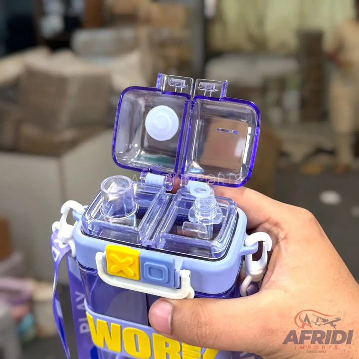 Work Hard - Dual Compartment Water Bottle - Purple (YF4-D)