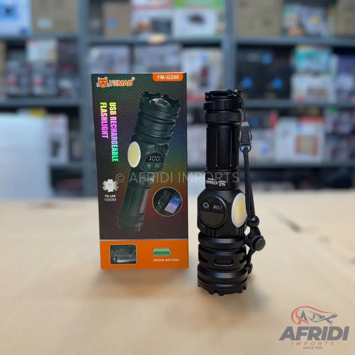 Yemao 1KM USB Rechargeable Flashlight Lot Imported