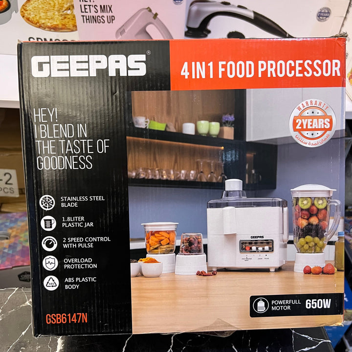 Geepas 4in1 Food Processor GSb6147N Afridi Imports